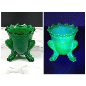 Degenhart Glass Forget Me Not Trinket Toothpick Paperweight Vtg